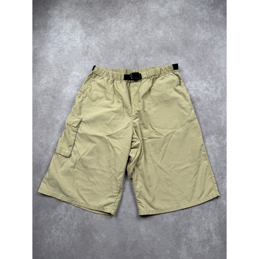Patagonia Kids L 12 Cargo Shorts Tan Khaki Nylon Belted Stretch Hiking Outdoor